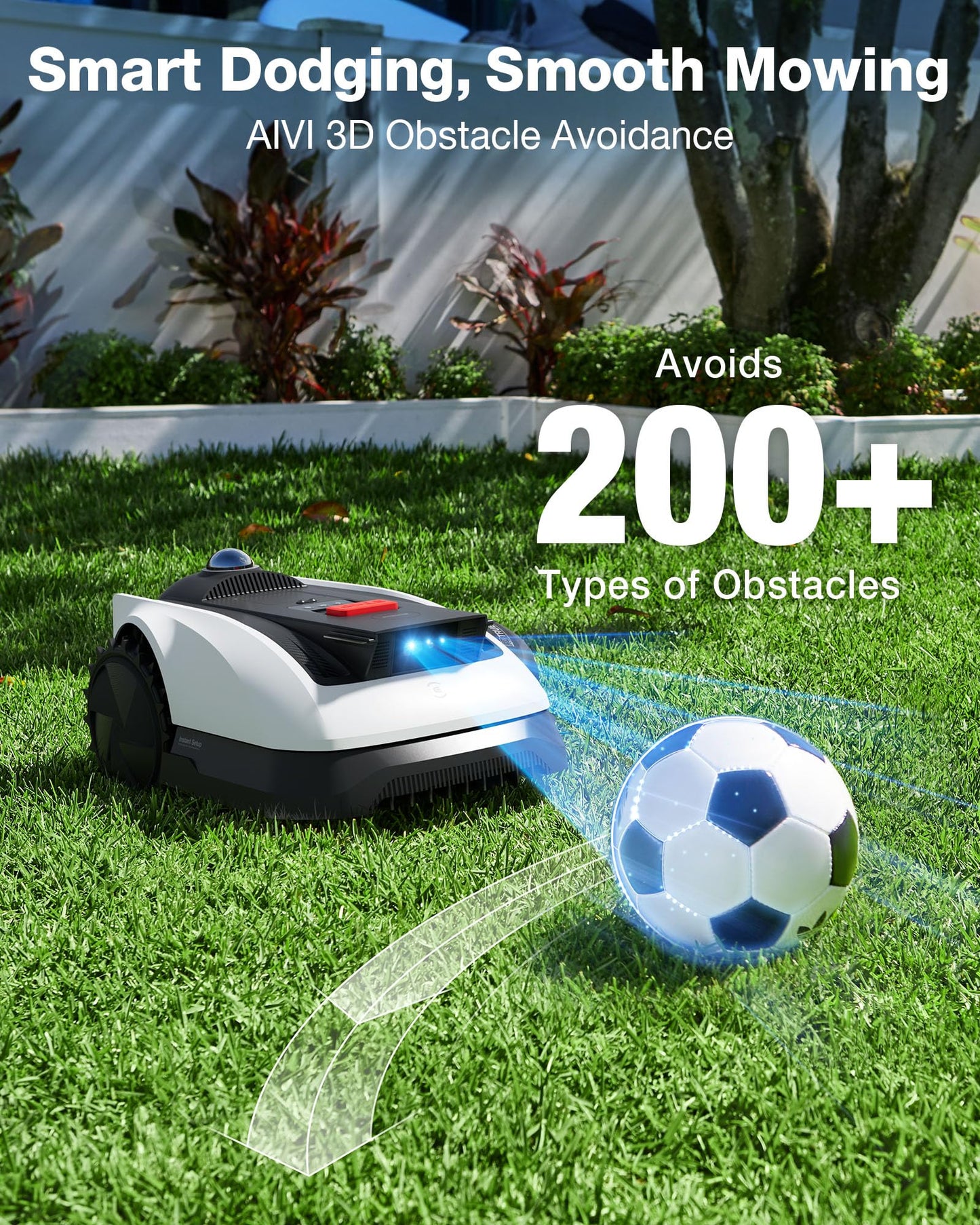 ECOVACS Goat A3000 LiDAR PRO Robotic Lawn Mower for Up to 3/4 Acre, 7500 mAh Battery with 189W Fast Charging, Wire-Free Dual-LiDAR Navigation, Built-in TruEdge Edge Trimmer, Smart App Control