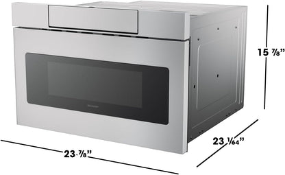 SHARP SMD2470ASY Microwave Drawer Oven, 24-inch, 1.2 Cubic Feet, 950 Watt, Concealed Control Panel with Digital LCD Display, Stainless Steel