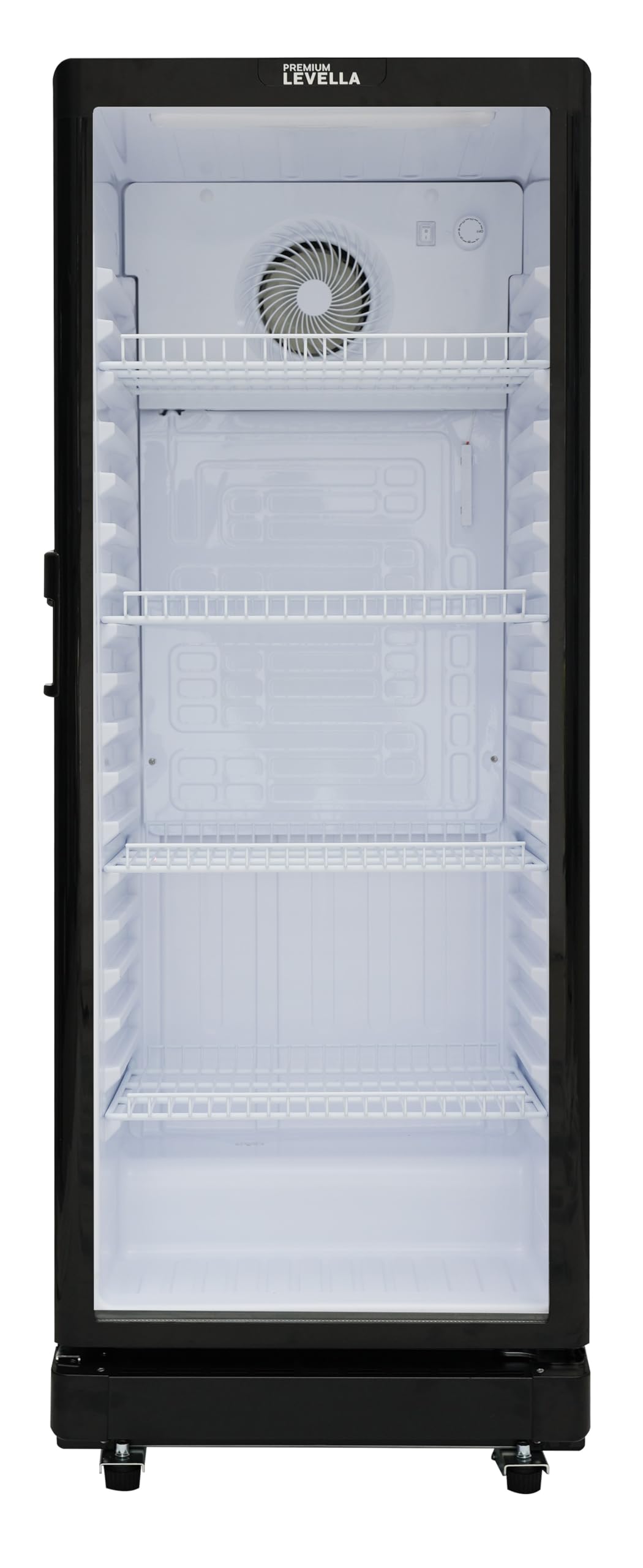 PremiumLevella PRF90DX Glass Door Display Refrigerator Commercial Beverage Cooler Merchandiser With Customizable Lightbox