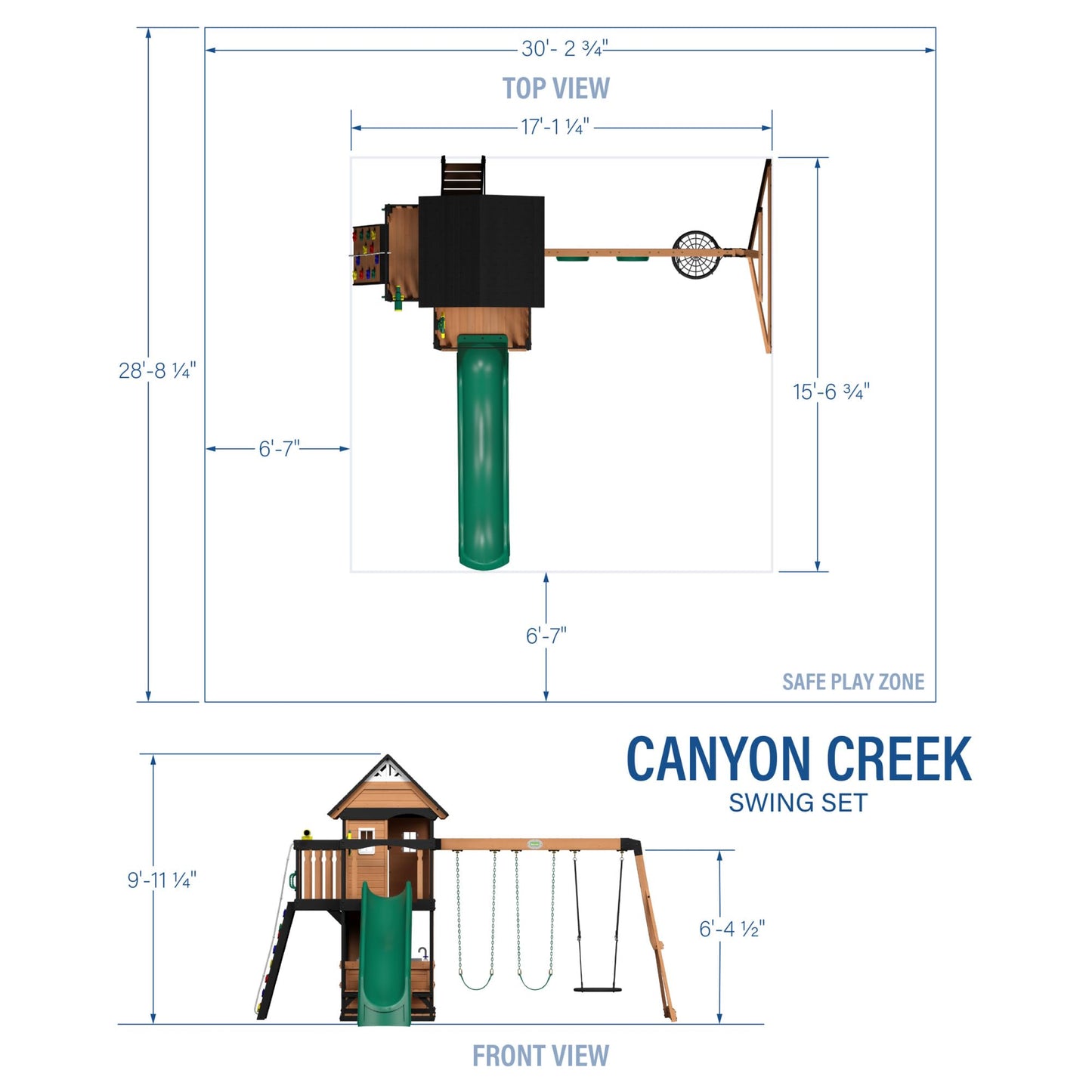 Backyard Discovery Cedar Wood Swing Set with Slide & Clubhouse