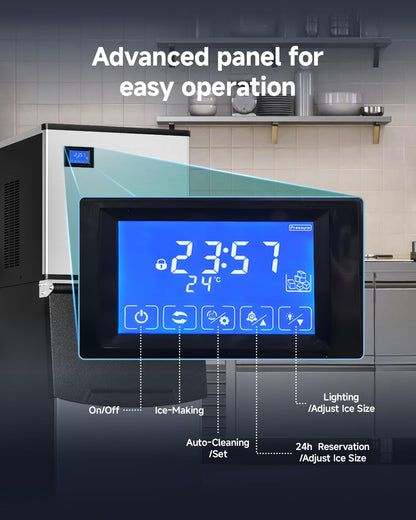 EUHOMY Commercial Ice Maker Machine, Industrial Ice Machine, 250Lbs Storage, Ice Ready in 11-20min, Stainless Steel Ice Maker for Bar/Cafe/Restaurant/Business