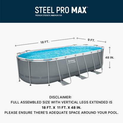 Bestway Power Steel Above Ground Pool – Oval Metal Frame with Pump & Cover