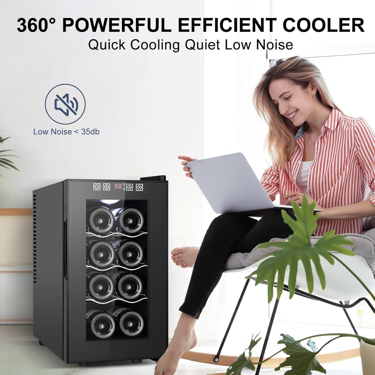 180 Bottles Wine Fridge 24 Inch Dual Zone Wine Cooler Refrigerator Freestanding Wine Refrigerator with Glass Door and Safety Lock, Large Wine Cellar for Home, Office, Kitchen