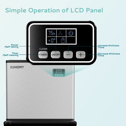 EUHOMY Commercial Ice Maker Machine, Industrial Ice Machine, 250Lbs Storage, Ice Ready in 11-20min, Stainless Steel Ice Maker for Bar/Cafe/Restaurant/Business