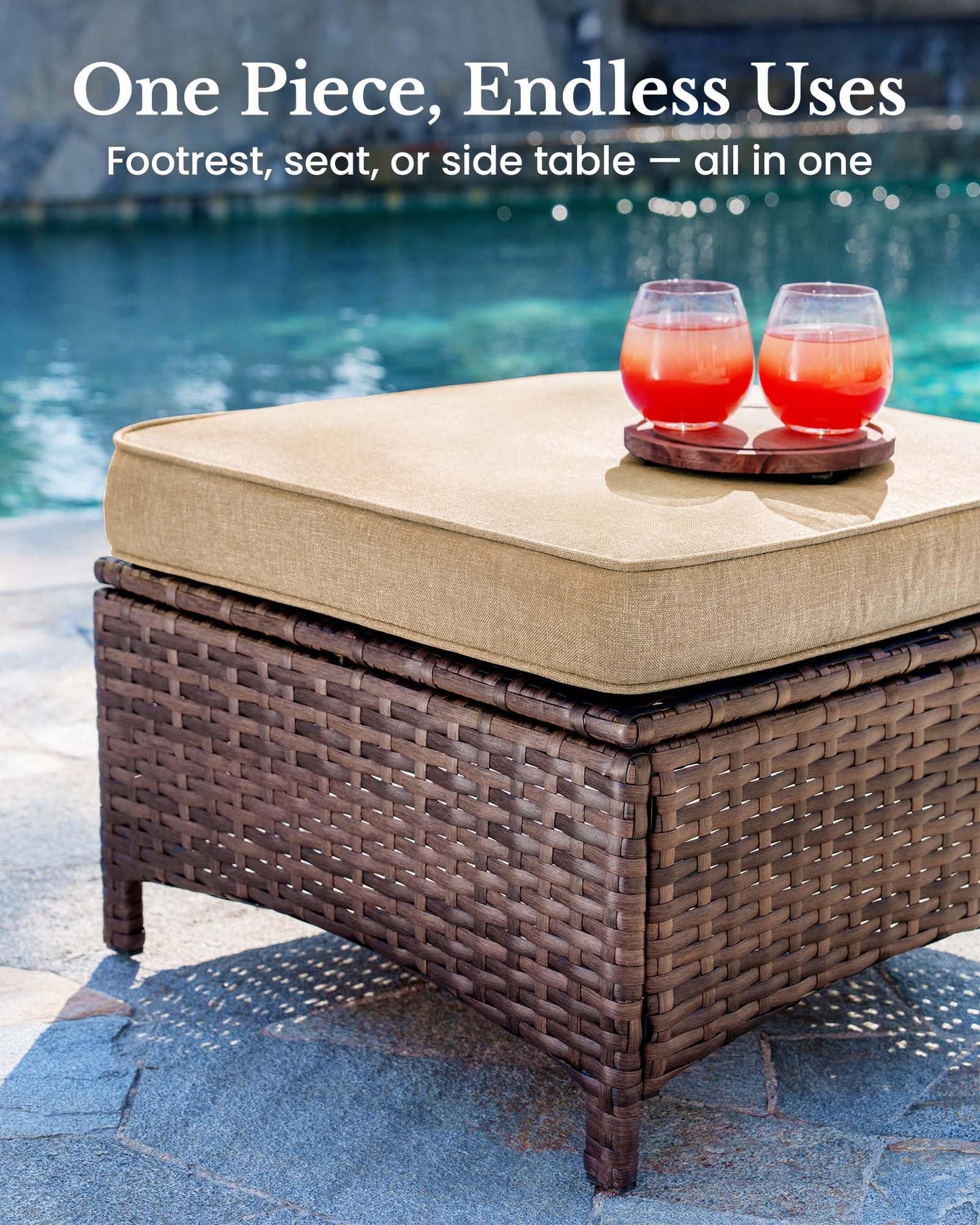 HILLGA 7-Piece Patio Furniture Set – High Back Swivel Chairs & Thick Cushions