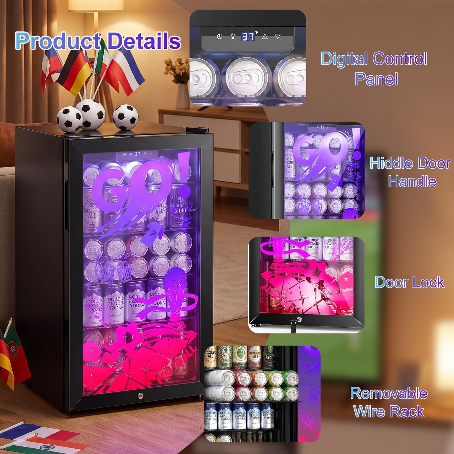 180 Bottles Wine Fridge 24 Inch Dual Zone Wine Cooler Refrigerator Freestanding Wine Refrigerator with Glass Door and Safety Lock, Large Wine Cellar for Home, Office, Kitchen