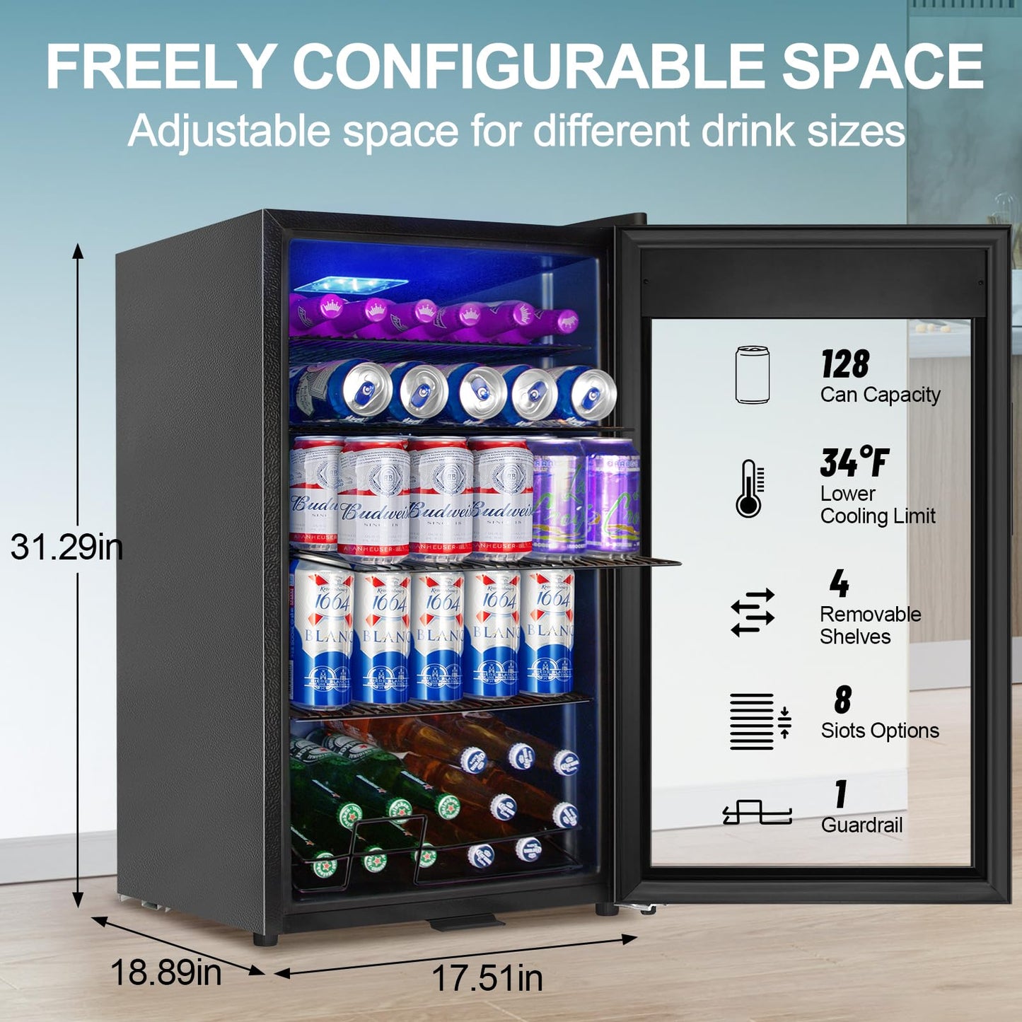180 Bottles Wine Fridge 24 Inch Dual Zone Wine Cooler Refrigerator Freestanding Wine Refrigerator with Glass Door and Safety Lock, Large Wine Cellar for Home, Office, Kitchen
