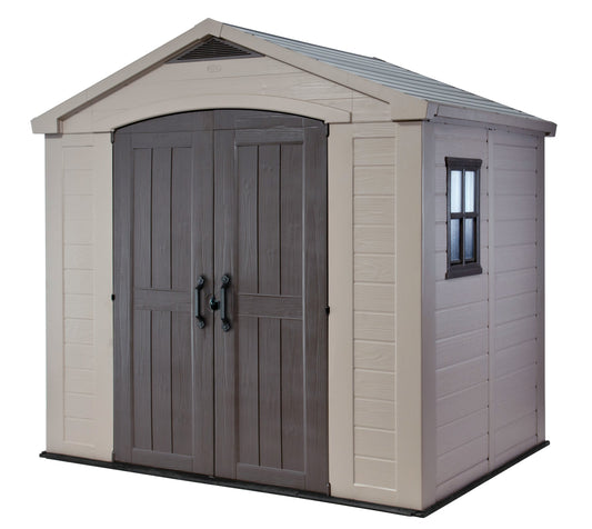 Keter Factor Resin Outdoor Storage Shed – Skylight & Lockable Doors