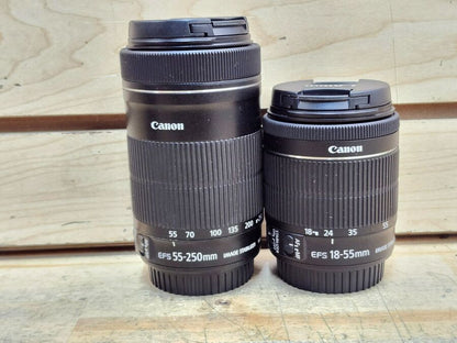 Canon EOS 80D with Canon Zoom Lens 18-55mm & 55-250mm + Accessories